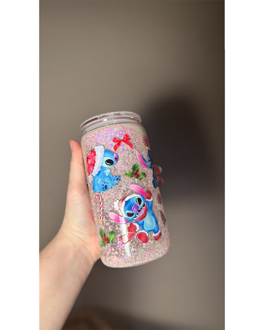 Lilo And Stitch Glass Snowglobe Tumbler